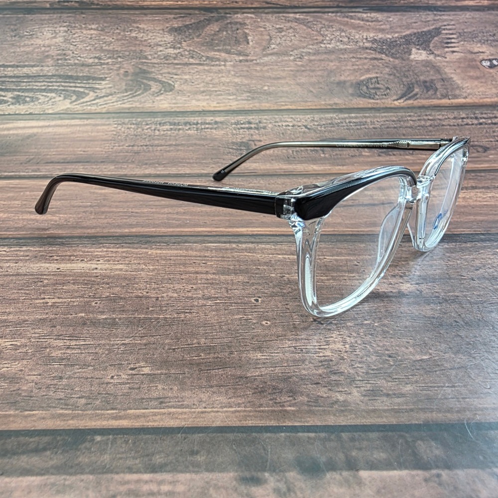 Modern Welcome Eyeglasses Crystal‎ Black Square Frame 49/19/140 Demo Lenses - Picture 5 of 9